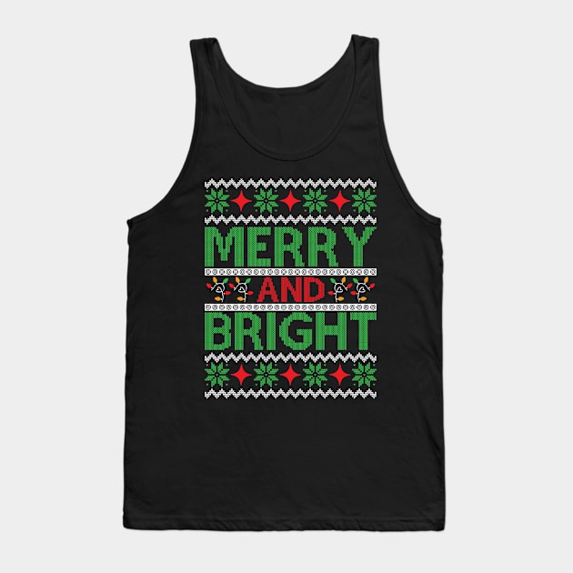 merry and bright ugly christmas sweater Tank Top by MZeeDesigns